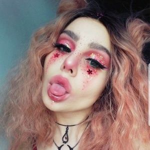 🌟💙NEON RED Medusa Makeup Glitter Pot NWT